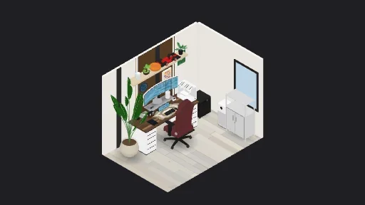 My Desk Setup — a 44-item desk setup built in 3D on JUDDESK