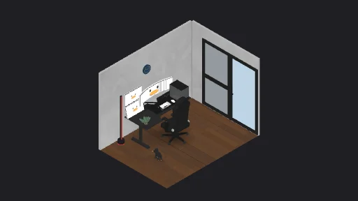 My Desk Setup — a 16-item desk setup built in 3D on JUDDESK