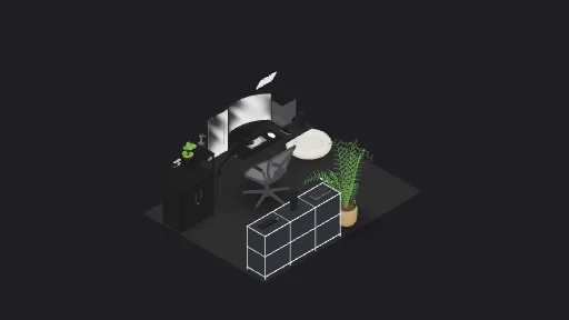 My Desk Setup — a 21-item desk setup built in 3D on JUDDESK