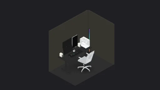 My first design  — a 11-item desk setup built in 3D on JUDDESK