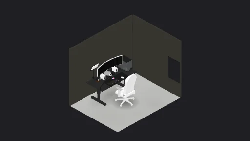 My Desk Setup — a 14-item desk setup built in 3D on JUDDESK