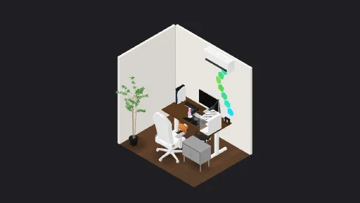 Slankers — a 18-item desk setup built in 3D on JUDDESK