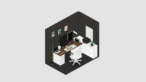 My Desk Setup — a 26-item desk setup built in 3D on JUDDESK