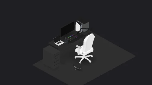 My Desk Setup — a 14-item desk setup built in 3D on JUDDESK