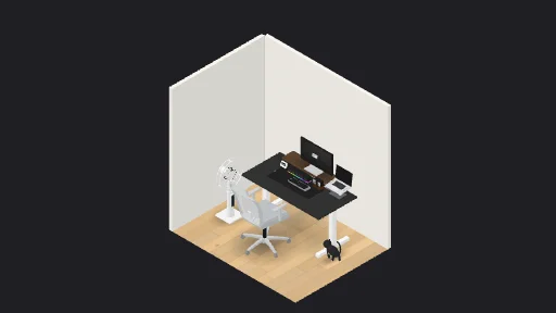My Desk Setup — a 11-item desk setup built in 3D on JUDDESK