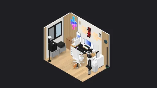 My Desk Setup — a 77-item desk setup built in 3D on JUDDESK