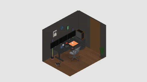 My Desk Setup — a 30-item desk setup built in 3D on JUDDESK