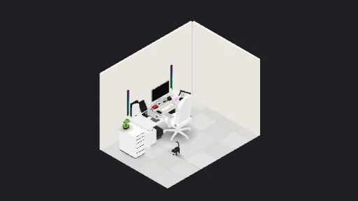 My Desk Setup — a 25-item desk setup built in 3D on JUDDESK