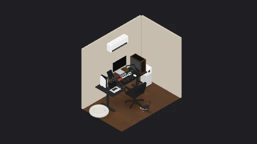 My Desk Setup — a 23-item desk setup built in 3D on JUDDESK