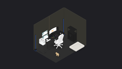 Good good — a 20-item desk setup built in 3D on JUDDESK