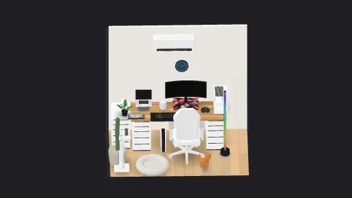 Impianku — a 25-item desk setup built in 3D on JUDDESK