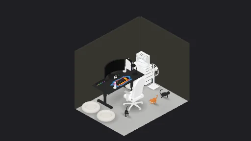 my room — a 21-item desk setup built in 3D on JUDDESK