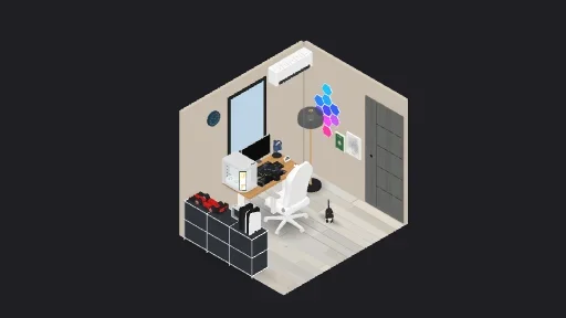 My Desk Setup — a 24-item desk setup built in 3D on JUDDESK