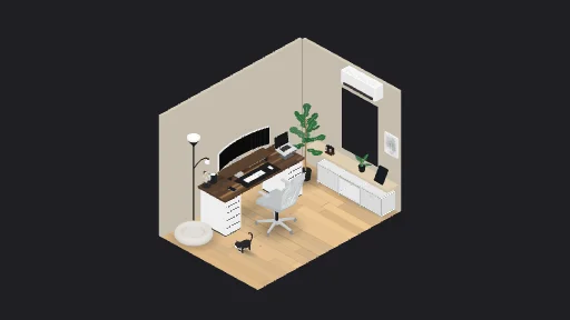 My dream Mac Mini setup — a 23-item desk setup built in 3D on JUDDESK