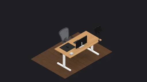 My Desk Setup — a 7-item desk setup built in 3D on JUDDESK