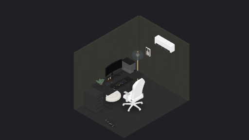 My Desk Setup — a 18-item desk setup built in 3D on JUDDESK