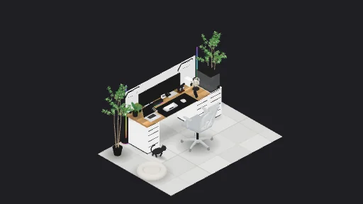My Desk Setup — a 31-item desk setup built in 3D on JUDDESK