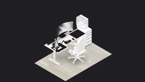 My Desk Setup — a 13-item desk setup built in 3D on JUDDESK