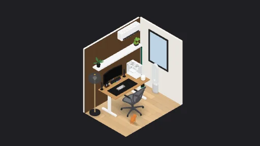 ห้องใหม่1 — a 50-item desk setup built in 3D on JUDDESK