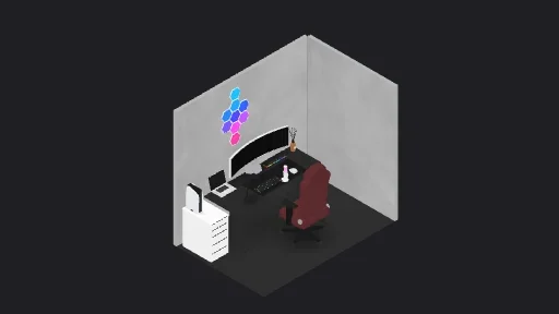 My Desk Setup — a 14-item desk setup built in 3D on JUDDESK