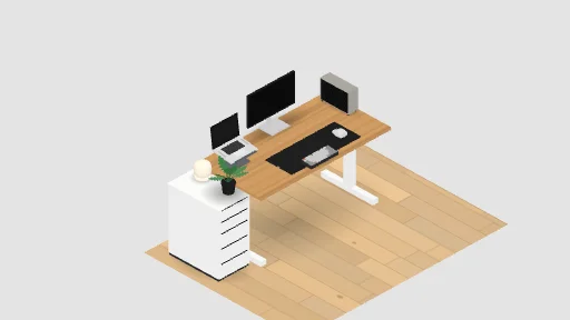 My Desk Setup — a 9-item desk setup built in 3D on JUDDESK