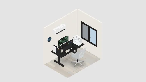 My Desk Setup — a 15-item desk setup built in 3D on JUDDESK