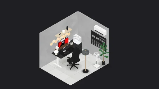 My Desk Setup — a 29-item desk setup built in 3D on JUDDESK