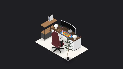 My Desk Setup — a 13-item desk setup built in 3D on JUDDESK