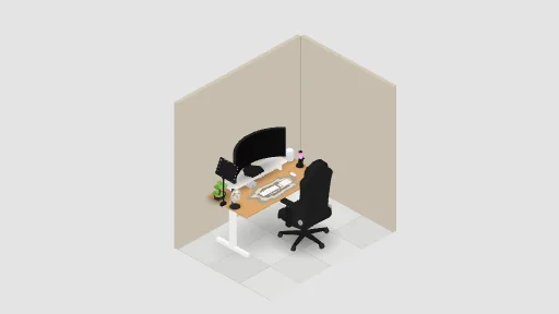 My Desk Setup — a 13-item desk setup built in 3D on JUDDESK