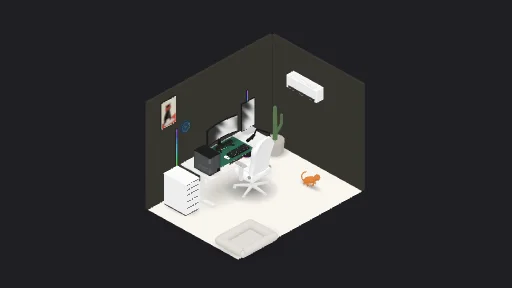 For t Farah — a 19-item desk setup built in 3D on JUDDESK