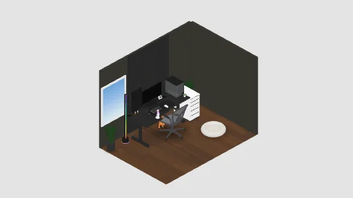 DREAM setup — a 31-item desk setup built in 3D on JUDDESK