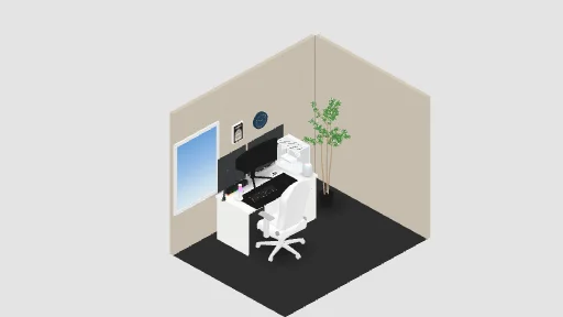 DREAM setup — a 19-item desk setup built in 3D on JUDDESK