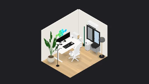 My Desk Setup — a 23-item desk setup built in 3D on JUDDESK