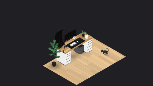 My Desk Setup — a 13-item desk setup built in 3D on JUDDESK