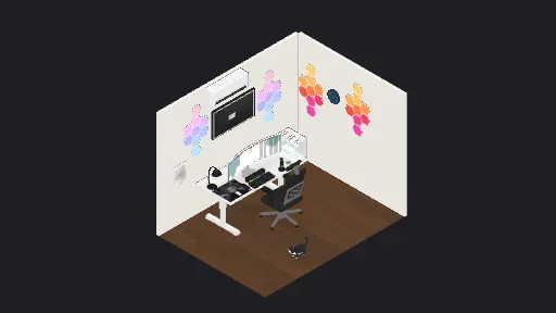 Streaming game set up — a 20-item desk setup built in 3D on JUDDESK