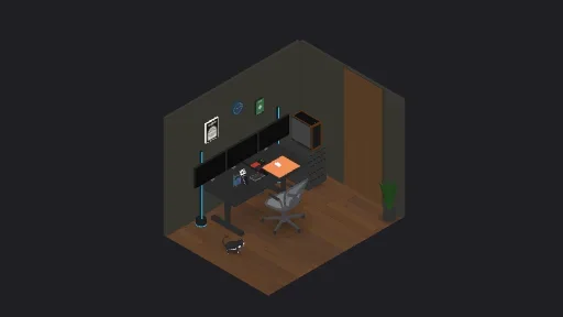 My Desk Setup — a 30-item desk setup built in 3D on JUDDESK
