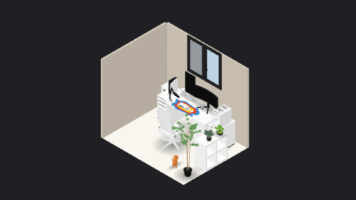 My Desk Setup — a 24-item desk setup built in 3D on JUDDESK