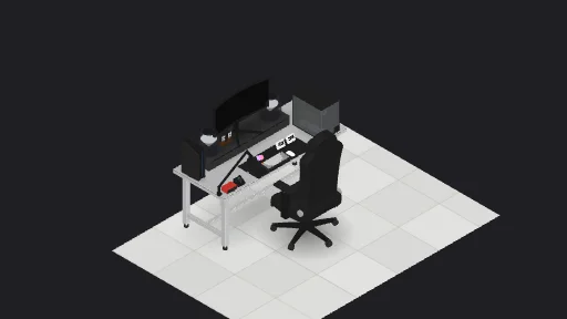 My Desk Setup — a 16-item desk setup built in 3D on JUDDESK