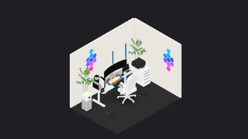 My Desk Setup — a 24-item desk setup built in 3D on JUDDESK