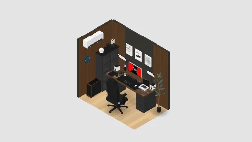 My Desk Setup — a 70-item desk setup built in 3D on JUDDESK