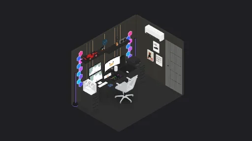 My Desk Setup — a 42-item desk setup built in 3D on JUDDESK