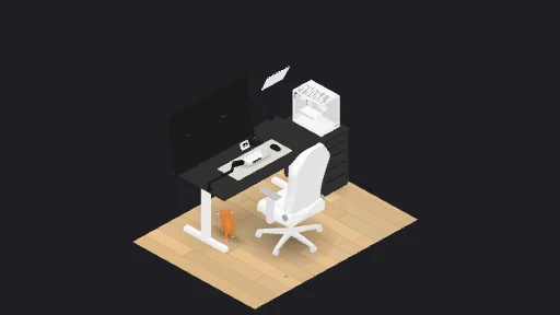 My Desk Setup — a 13-item desk setup built in 3D on JUDDESK