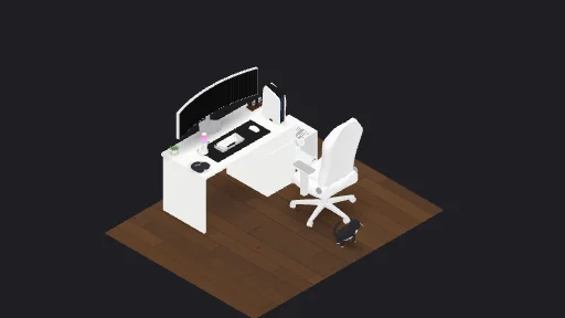 idar — a 12-item desk setup built in 3D on JUDDESK