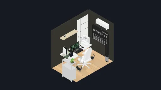 My Desk Setup — a 30-item desk setup built in 3D on JUDDESK