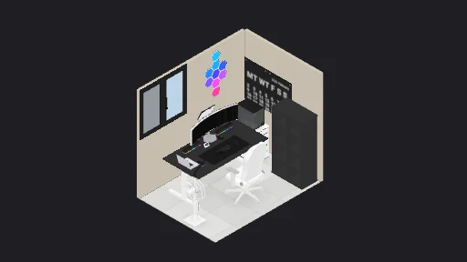 My Desk Setup — a 20-item desk setup built in 3D on JUDDESK