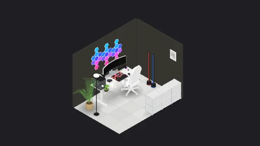 My Desk Setup — a 23-item desk setup built in 3D on JUDDESK