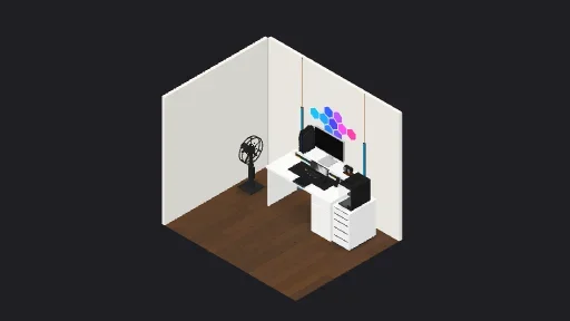 My Desk Setup — a 21-item desk setup built in 3D on JUDDESK