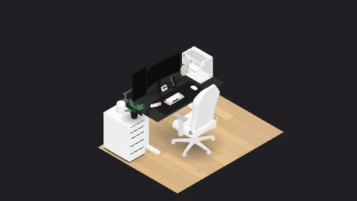 My Desk Setup — a 14-item desk setup built in 3D on JUDDESK
