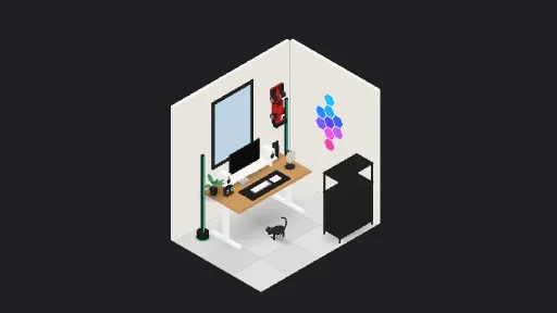 My Desk Setup — a 19-item desk setup built in 3D on JUDDESK
