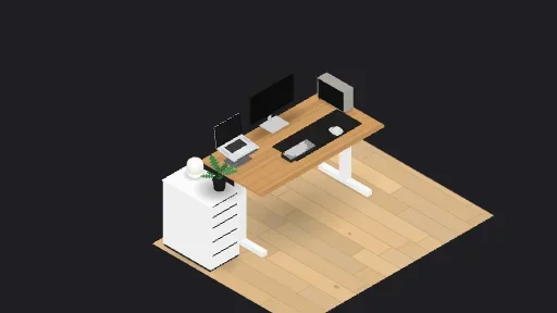 Raj Kumar — a 9-item desk setup built in 3D on JUDDESK